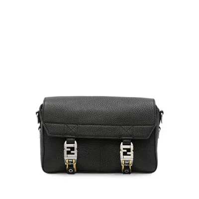 Fendi Small Leather Shoulder Bag In Yellow
