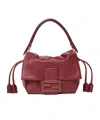 Fendi Women Mamma Baguette Small Leather Crossbody Bag In Red