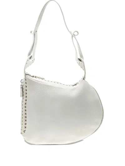 Pre-owned Fendi Small Oyster Shoulder Bag In White
