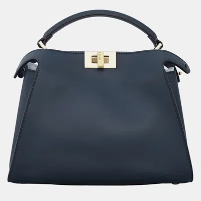 Pre-owned Fendi Small Peekaboo Essential Bag In Blue
