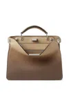 Fendi Small Peekaboo Iseeu Leather Shoulder Bag In Neutral