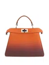 Fendi Small Peekaboo Iseeu Leather Tote Bag In Brown