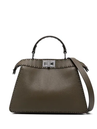 Fendi Small Peekaboo Iseeu Satchel Bag In Green