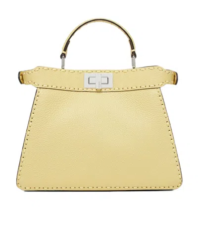 Fendi Small Peekaboo Iseeu Shoulder Bag In Yellow