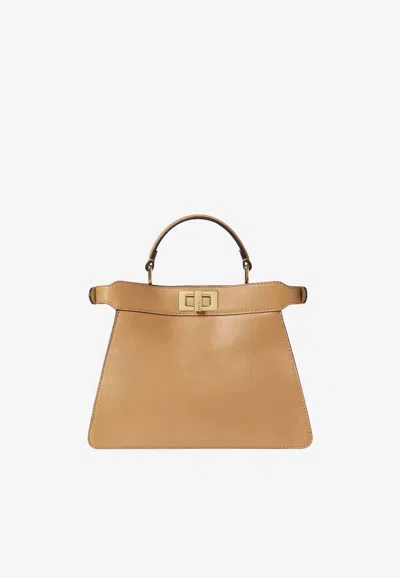 Fendi Small Peekaboo Iseeu Top Handle Bag In White