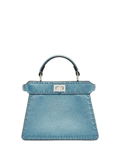 Fendi Small Peekaboo Iseeu Tote Bag In Blue