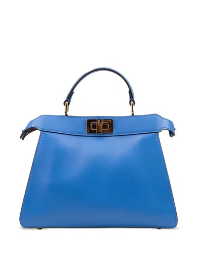 Fendi Small Peekaboo Iseeu Tote Bag In Blue