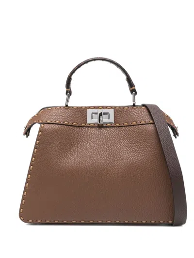 Fendi Small Peekaboo Iseeu Tote Bag In Brown