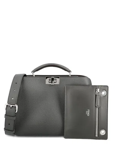 Fendi Small Peekaboo Iseeu Tote Bag In Gray