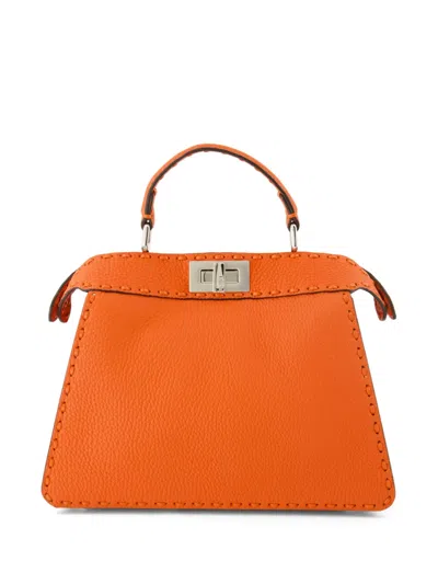 Fendi Small Peekaboo Iseeu Tote Bag In Orange