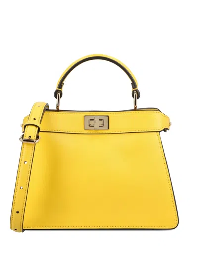 Fendi Small Peekaboo Iseeu Tote Bag In Yellow