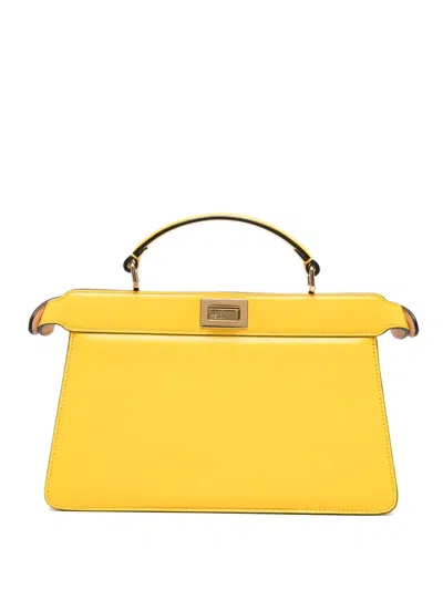 Pre-owned Fendi Small Peekaboo Iseeu Tote Bag In Yellow