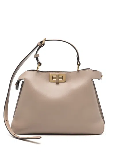 Fendi Small Peekaboo Soft Tote Bag In Nude