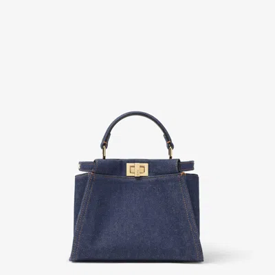 Fendi Small Peekaboo Top-handle Tote Bag In Blue