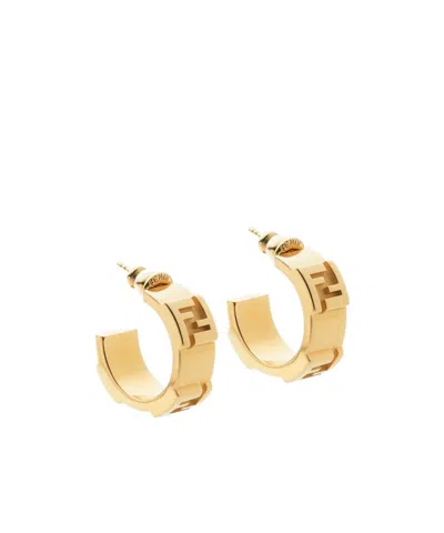 Fendi Small Ring Earrings In Yellow