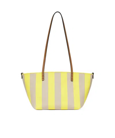 FENDI FENDI SMALL ROLL STRIPED TOTE BAG