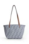 Fendi Small Roll Denim-effect Ff Shopper