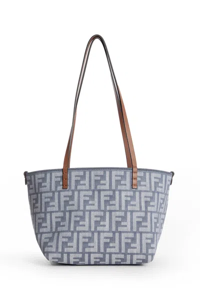 Fendi Small Roll Denim-effect Ff Shopper