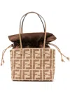 Fendi Women Roll Small Straw Tote In Multi