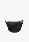 Fendi Small Roma Melon Leather Messenger Bag In Black