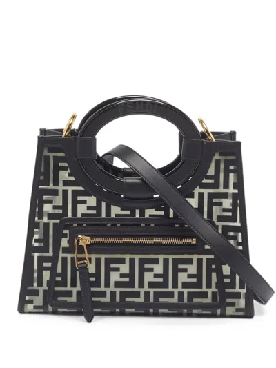 Pre-owned Fendi Small Runaway Tote Bag In Black