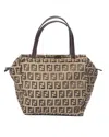 Fendi Small Square Mini Ff Clutch In Brown In Brown