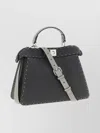 Fendi Small Structured Handbag Adjustable Strap In Black