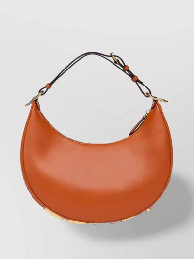 Fendi Small Structured Shoulder Bag In Brown