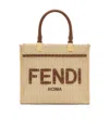 Fendi Small Raffia Sunshine Bag In Nude