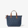 Fendi Small Tote Bag Denim Effect Ff In Blue