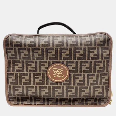 Pre-owned Fendi Small Travel Case In Brown