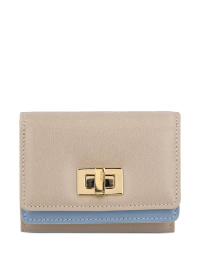Fendi Small Way Trifold Wallet In Neutral