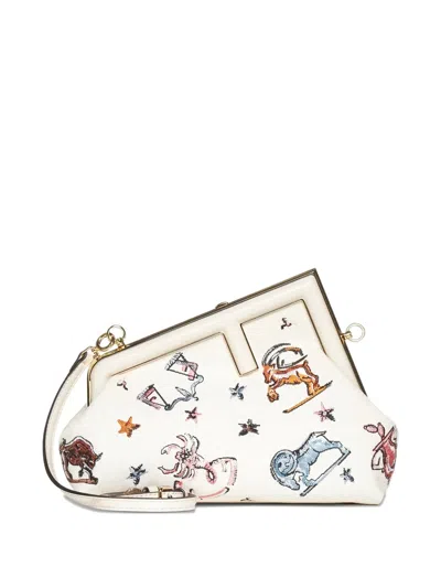 Fendi Small Zodiac-embroidered Clutch Bag