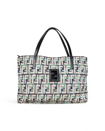 Fendi Small Zucca Multicolor Blue Shopper Bag