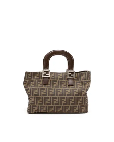 Fendi Small Zucca Tote Bag In Brown
