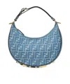 Fendi Mini Bag With Denim-effect Ff Jacquard In Blue
