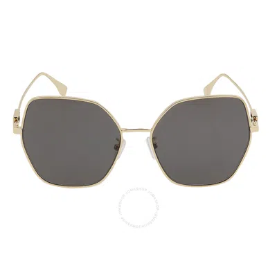 Fendi Smoke Butterfly Ladies Sunglasses Fe40033u 10a 59 In Gold