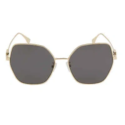 Pre-owned Fendi Smoke Butterfly Ladies Sunglasses Fe40033u 10a 59 Fe40033u 10a 59 In Gray