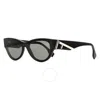 Fendi Smoke Cat Eye Ladies Sunglasses Fe40135i 01a 135 In Black
