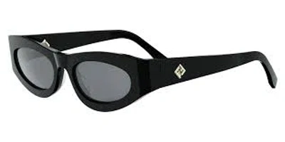 Fendi Smoke Cat Eye Ladies Sunglasses Fe40177u 01a 51 In Black