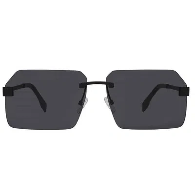 Pre-owned Fendi Smoke Geometric Men's Sunglasses Fe40043u 02a 59 Fe40043u 02a 59 In Gray