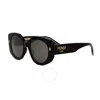 Fendi Smoke Oval Ladies Sunglasses Fe40137f 01a 53