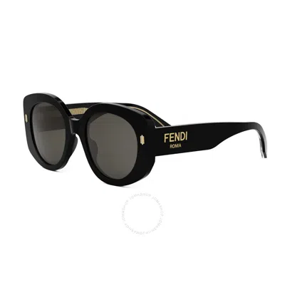 Fendi Smoke Oval Ladies Sunglasses Fe40137f 01a 53