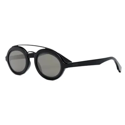 Fendi Smoke Oval Men's Sunglasses Fe40094i 01a 52 In Gray