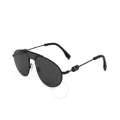 Fendi Smoke Pilot Men's Sunglasses Fe40072u-y 01a 57 In Black
