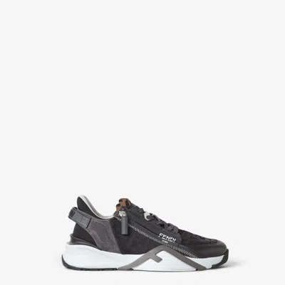 Fendi Flow Slip-on Sneakers Ff Jacquard In Black
