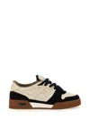 Fendi Match Leather And Suede Low Top Sneakers Shoes In Brown