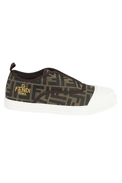 Fendi Kids' Sneaker In Njk Tabacco Nero Ocra