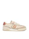 Fendi Leather Sneakers With Contrast Heel Tab