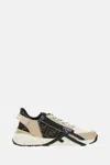 Fendi Beige Leather Sneakers With Ff Motif In Multi